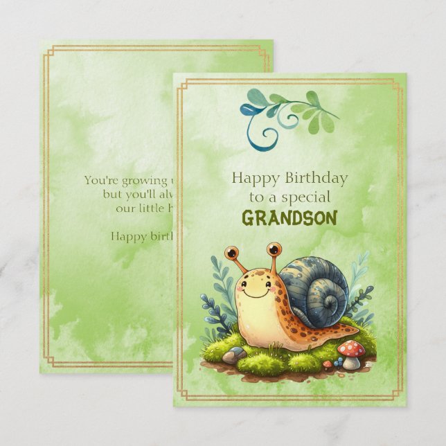 Carte Joyeux Anniversaire à un Petit-Fils Spécial  (Devant / Derrière)