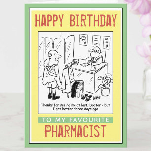 Carte Joyeux anniversaire à un pharmacien
