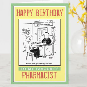 Carte Joyeux anniversaire à un pharmacien