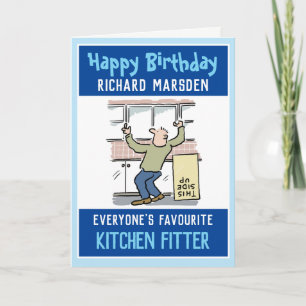 Carte Joyeux anniversaire à un poêle cuisine