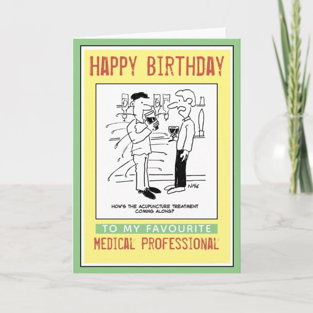 Carte Joyeux anniversaire à un professionnel Médicale (Devant)