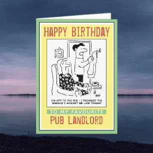 Carte Joyeux anniversaire à un propriétaire de pub.