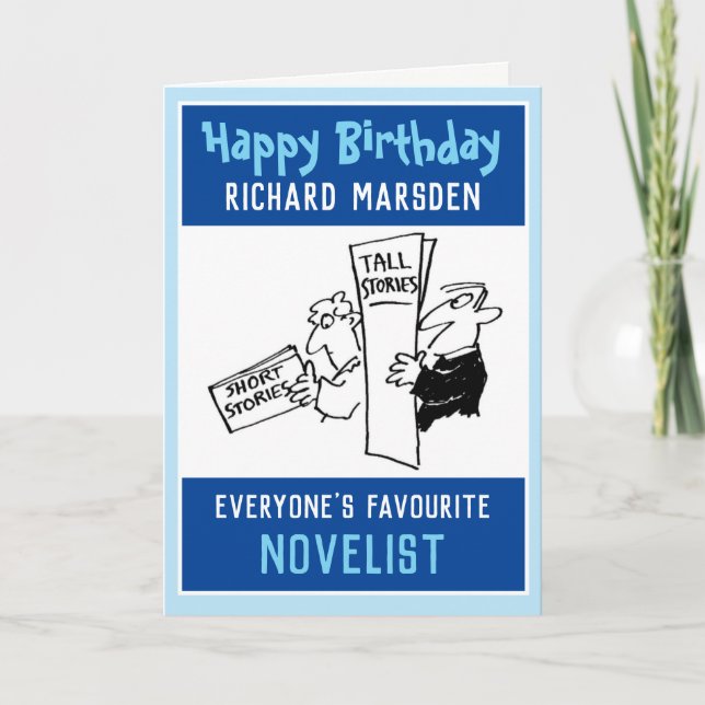Carte Joyeux anniversaire à un romancier (Devant)