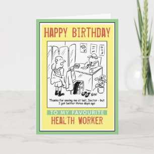 Carte Joyeux anniversaire à un travailleur de la santé