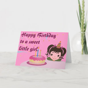 Carte Joyeux anniversaire à une douce petite fille.