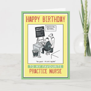 Carte Joyeux anniversaire à une infirmière de pratique