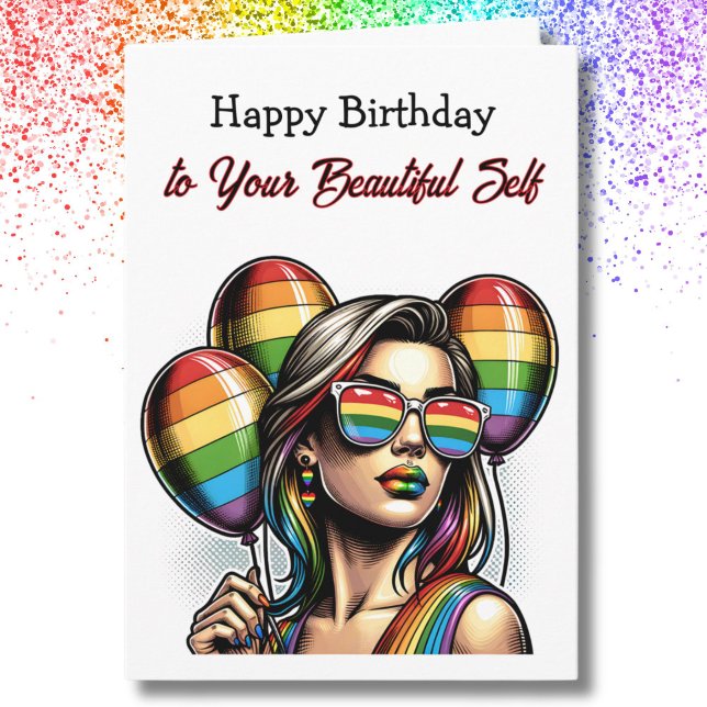 Carte Joyeux anniversaire à votre belle Soi LGBTQIA+ (Créateur téléchargé)