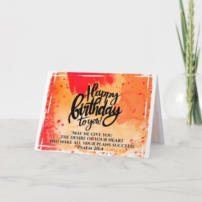 Carte Joyeux anniversaire à vous Bible Verse (Devant)
