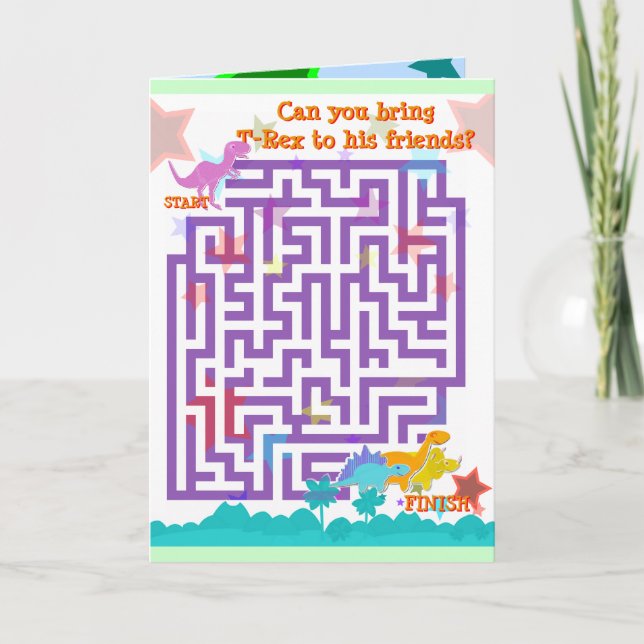 Carte Joyeux anniversaire à vous Blue Cartoon Dinosaur (Devant)