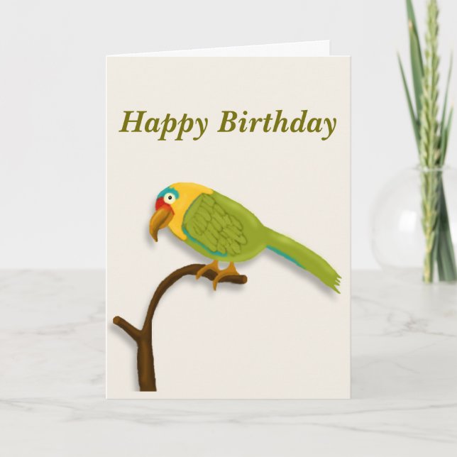 Carte Joyeux anniversaire à vous, Parrot de Animal Color (Devant)