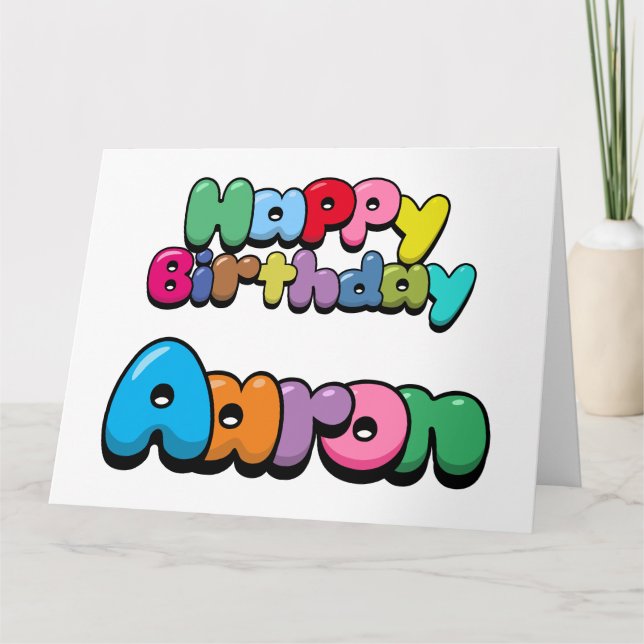 Carte Joyeux anniversaire Aaron (Devant)
