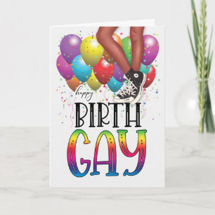 Carte Joyeux anniversaire adolescent afro-américain gay