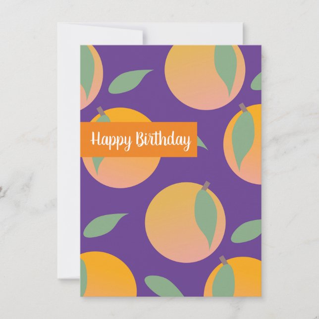 Carte Joyeux Anniversaire Agrumes Oranges Fruité (Devant)