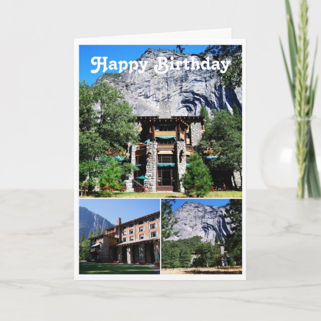 Carte Joyeux anniversaire Ahwahnee Hotel à Yosemite (Devant)