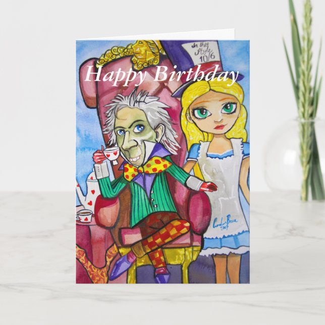 Carte Joyeux Anniversaire Alice au pays des merveilles (Devant)