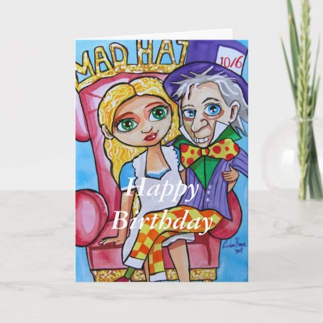 Carte Joyeux Anniversaire Alice au pays des merveilles (Devant)