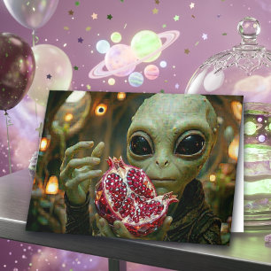 Carte Joyeux Anniversaire Alien et Grenade Extraordi