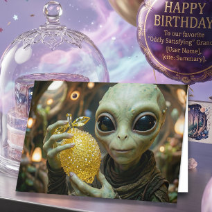 Carte Joyeux Anniversaire ! Alien Mignon et Citron Cris
