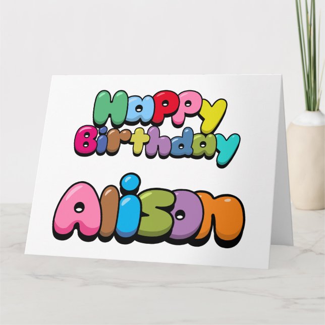 Carte Joyeux anniversaire Alison (Devant)