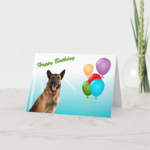 Carte Joyeux Anniversaire Allemand Berger Chien Chien Pu