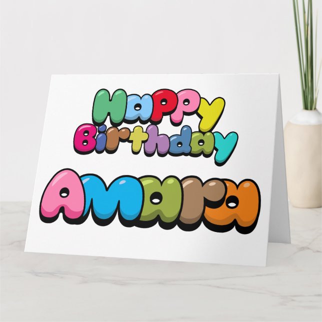 Carte Joyeux anniversaire Amara (Devant)