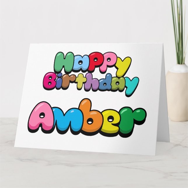 Carte Joyeux anniversaire Amber (Devant)