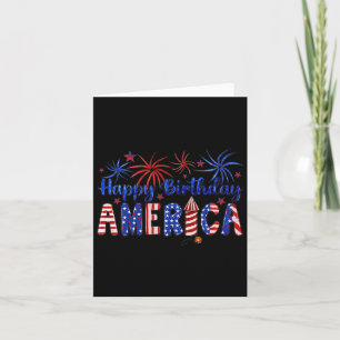 Carte Joyeux Anniversaire Amérique Feu d'artifice Usa Dr