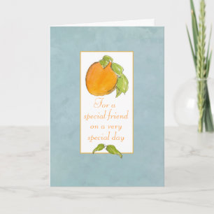 Carte Joyeux Anniversaire Ami Apricot Fruit Grey