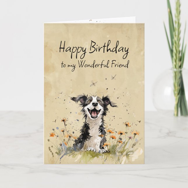 Carte Joyeux Anniversaire Ami Merveilleux  (Devant)
