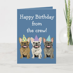 Carte Joyeux anniversaire - Amis Bouledogues Français