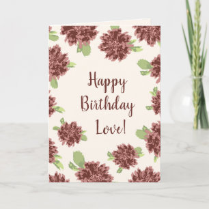 Carte Joyeux Anniversaire Amour Cadre - Marguerites Roug
