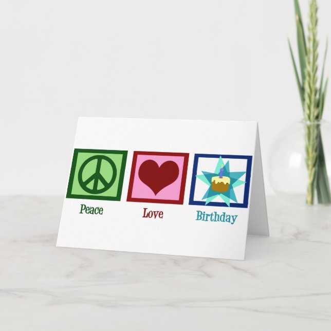 Carte Joyeux Anniversaire Amour Paix (Devant)
