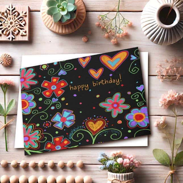 Carte Joyeux Anniversaire amusant et coloré "Inspirivité (Créateur téléchargé)