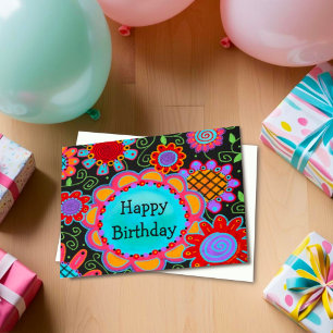 Carte Joyeux Anniversaire Amusant Mignon Coloré
