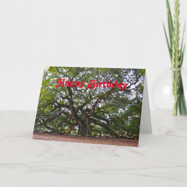 Carte Joyeux Anniversaire Angel Oak Caroline du Sud (Devant)