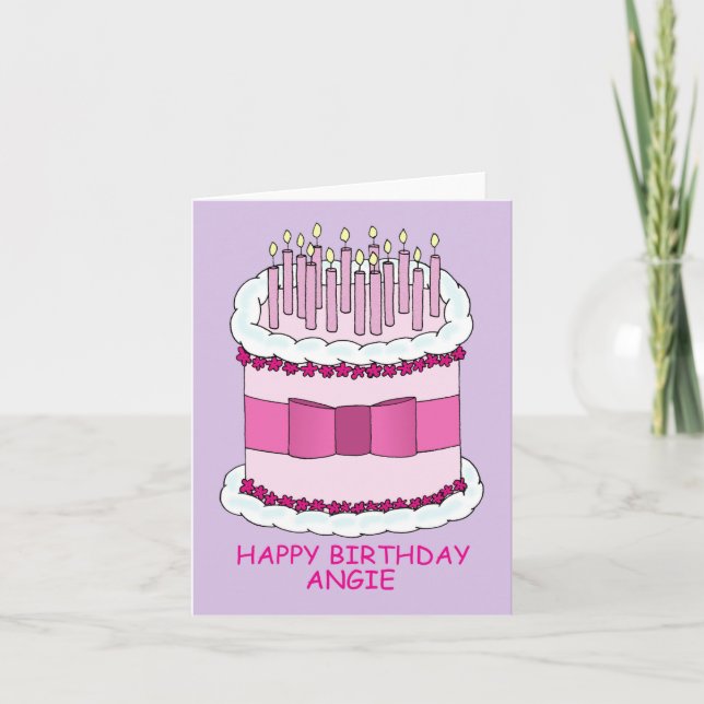 Carte Joyeux Anniversaire Angie Cake et bougies (Devant)