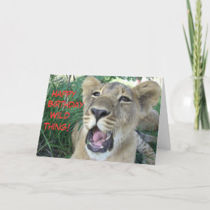 Carte Joyeux anniversaire animal sauvage lionceau