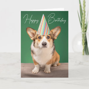 Carte Joyeux Anniversaire   Anniversaire Chien Corgi