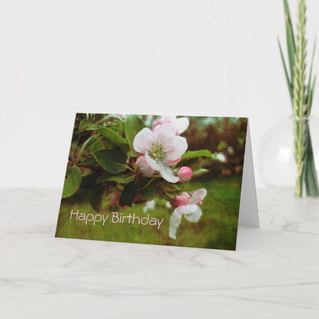 Carte Joyeux anniversaire - Apple Blossum (Devant)