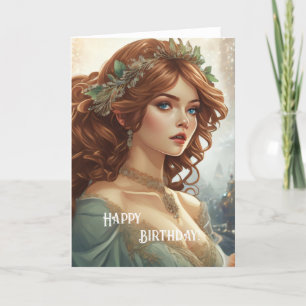 Carte Joyeux anniversaire Art Nouveau Beauté No.5