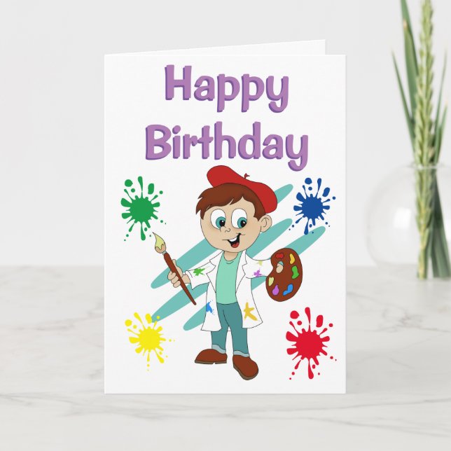 Carte Joyeux Anniversaire Artiste (Devant)
