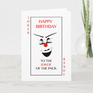 Carte Joyeux anniversaire au JOKER du paquet !