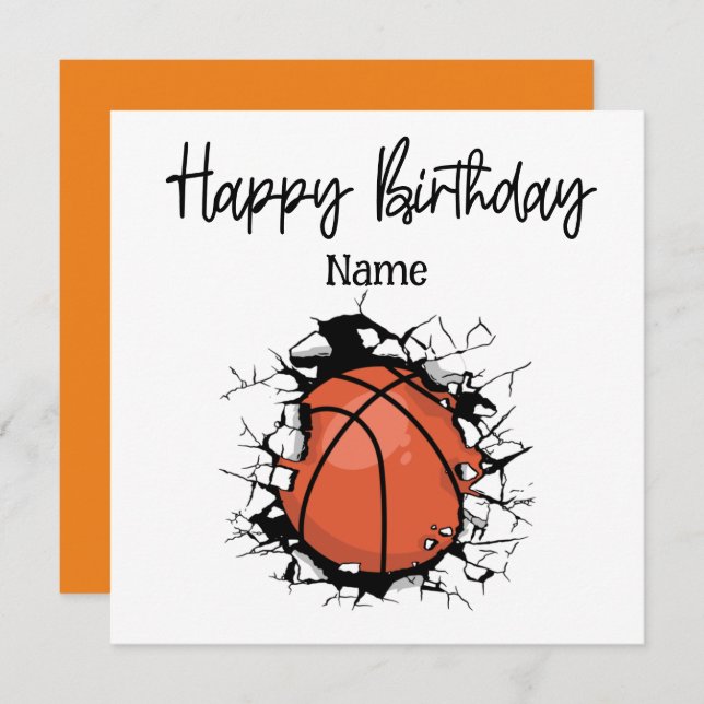 Carte Joyeux anniversaire au joueur de basket-ball (Devant / Derrière)