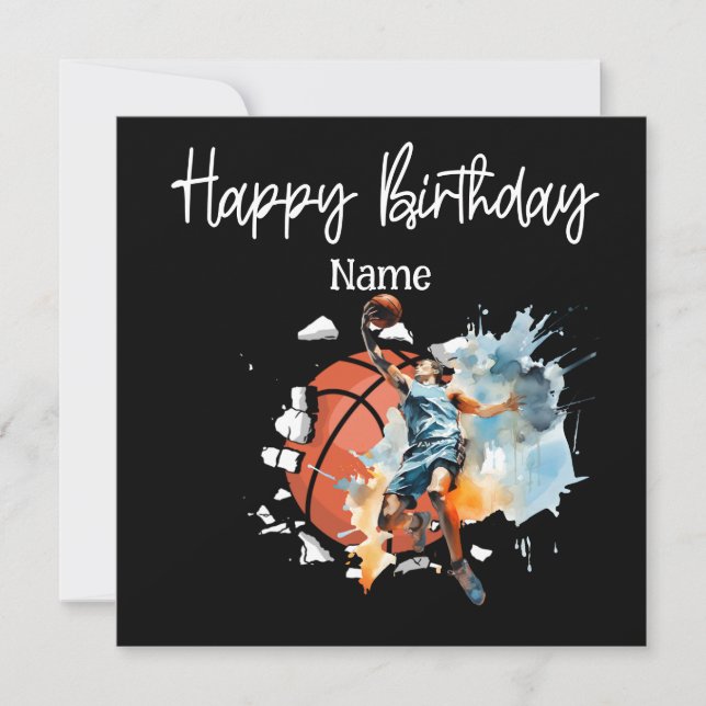 Carte Joyeux anniversaire au joueur de basket-ball (Devant)