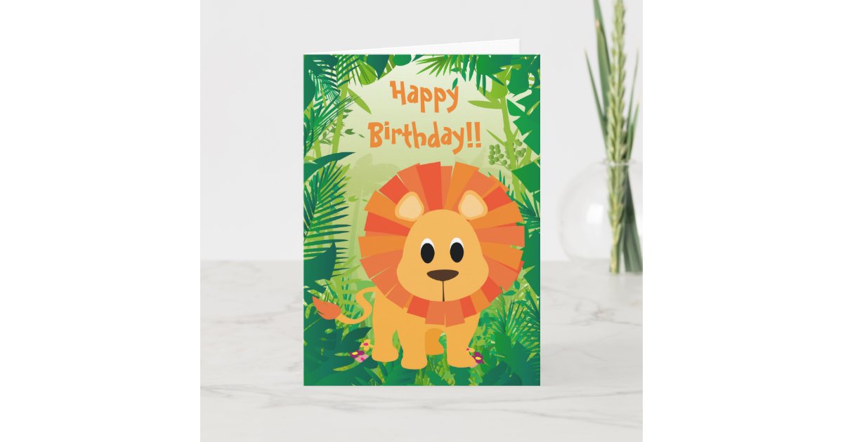 Carte Joyeux Anniversaire Au Lion Zazzle Fr