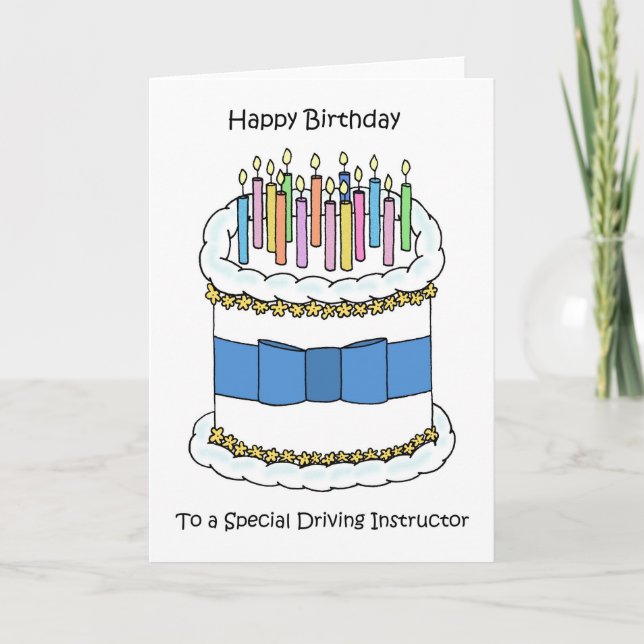 Carte Joyeux Anniversaire au Moniteur d'Auto-École (Devant)