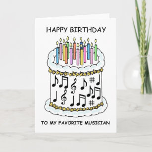 Carte Joyeux anniversaire au musicien favori
