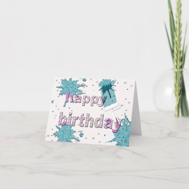 Carte Joyeux anniversaire au peintre ! (Devant)