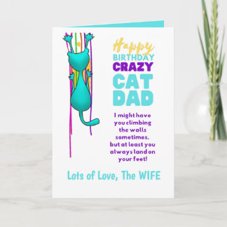 Carte Joyeux anniversaire au PÈRE CHAT de la part de la