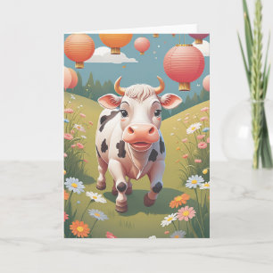 Carte Joyeux Anniversaire au Vacher